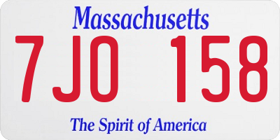 MA license plate 7JO158