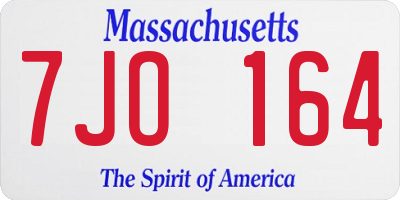 MA license plate 7JO164