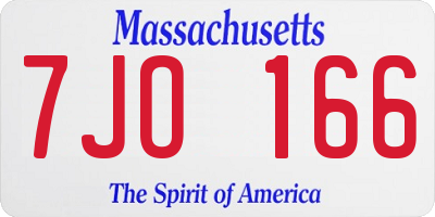 MA license plate 7JO166