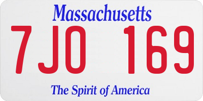 MA license plate 7JO169