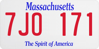 MA license plate 7JO171