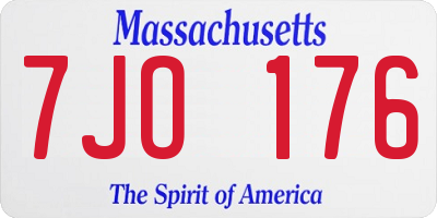 MA license plate 7JO176