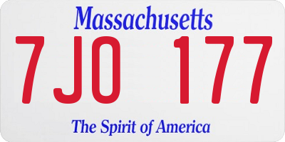 MA license plate 7JO177