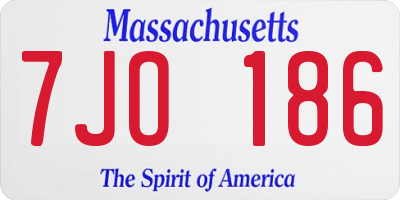 MA license plate 7JO186