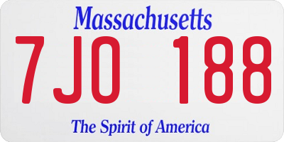 MA license plate 7JO188
