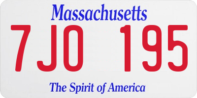 MA license plate 7JO195