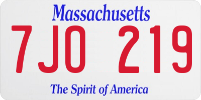 MA license plate 7JO219