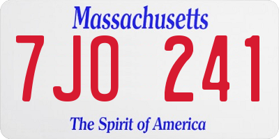 MA license plate 7JO241