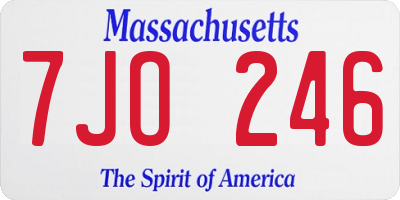MA license plate 7JO246