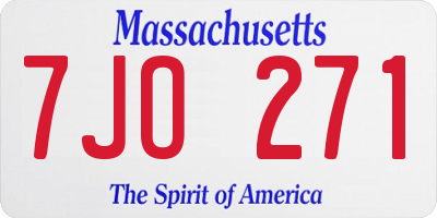 MA license plate 7JO271