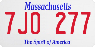 MA license plate 7JO277
