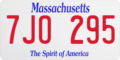 MA license plate 7JO295