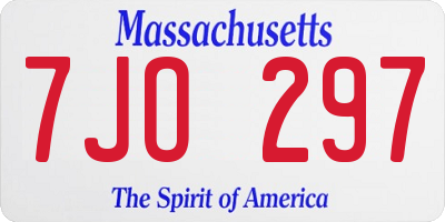 MA license plate 7JO297