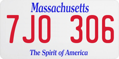 MA license plate 7JO306