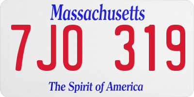 MA license plate 7JO319