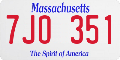 MA license plate 7JO351