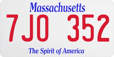 MA license plate 7JO352