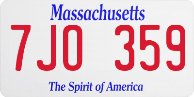 MA license plate 7JO359