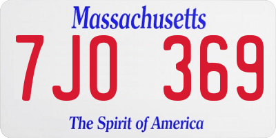 MA license plate 7JO369