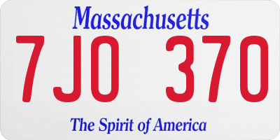 MA license plate 7JO370