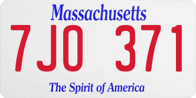 MA license plate 7JO371