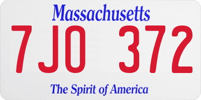 MA license plate 7JO372