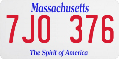 MA license plate 7JO376