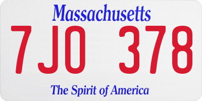 MA license plate 7JO378