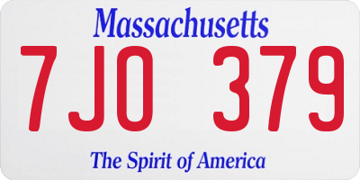MA license plate 7JO379