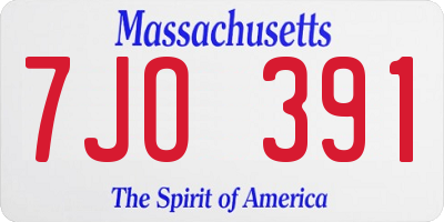 MA license plate 7JO391