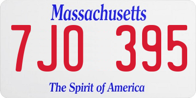 MA license plate 7JO395