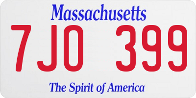 MA license plate 7JO399