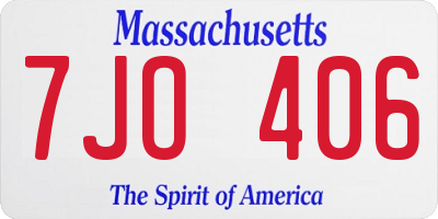 MA license plate 7JO406