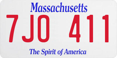 MA license plate 7JO411