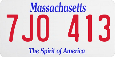 MA license plate 7JO413