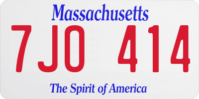 MA license plate 7JO414