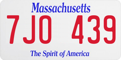 MA license plate 7JO439
