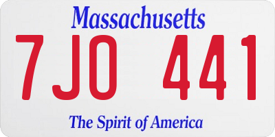 MA license plate 7JO441