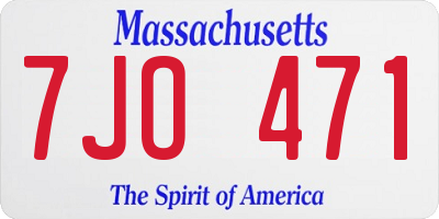 MA license plate 7JO471