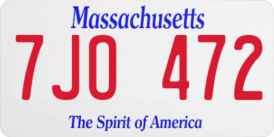 MA license plate 7JO472
