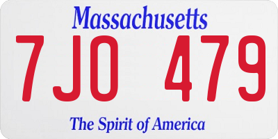 MA license plate 7JO479