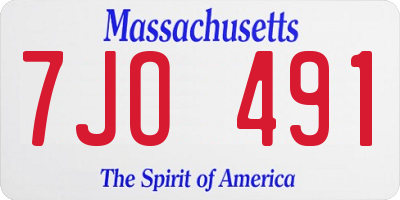 MA license plate 7JO491