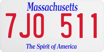 MA license plate 7JO511