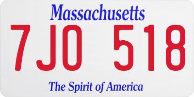 MA license plate 7JO518