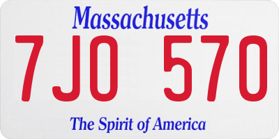MA license plate 7JO570