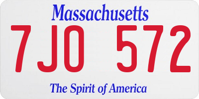 MA license plate 7JO572