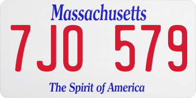 MA license plate 7JO579