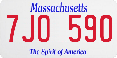 MA license plate 7JO590