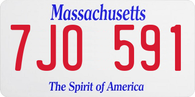 MA license plate 7JO591