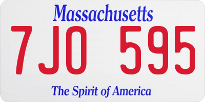 MA license plate 7JO595